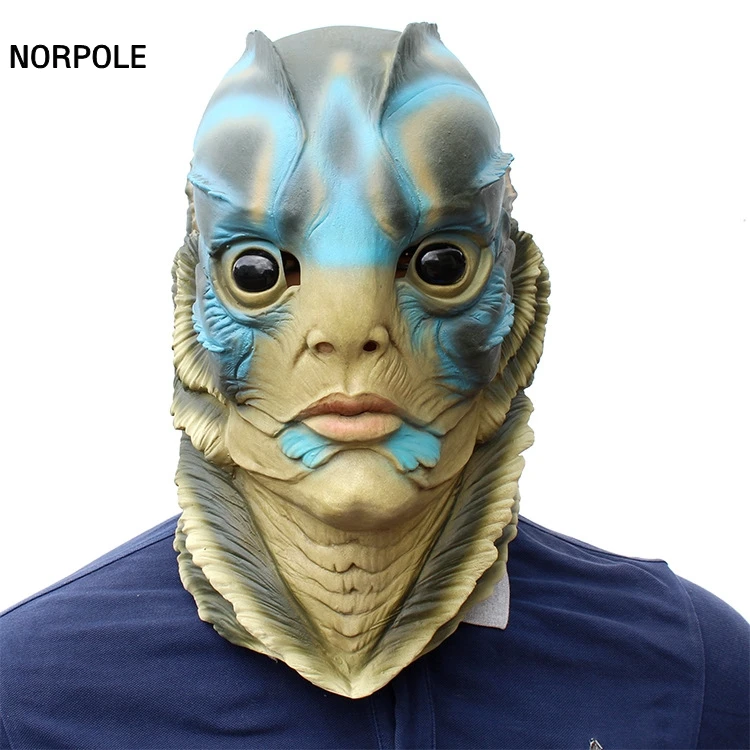 The Shape of Water Mask Cosplay Merman Latex Mask Movie Props Halloween Party Mask