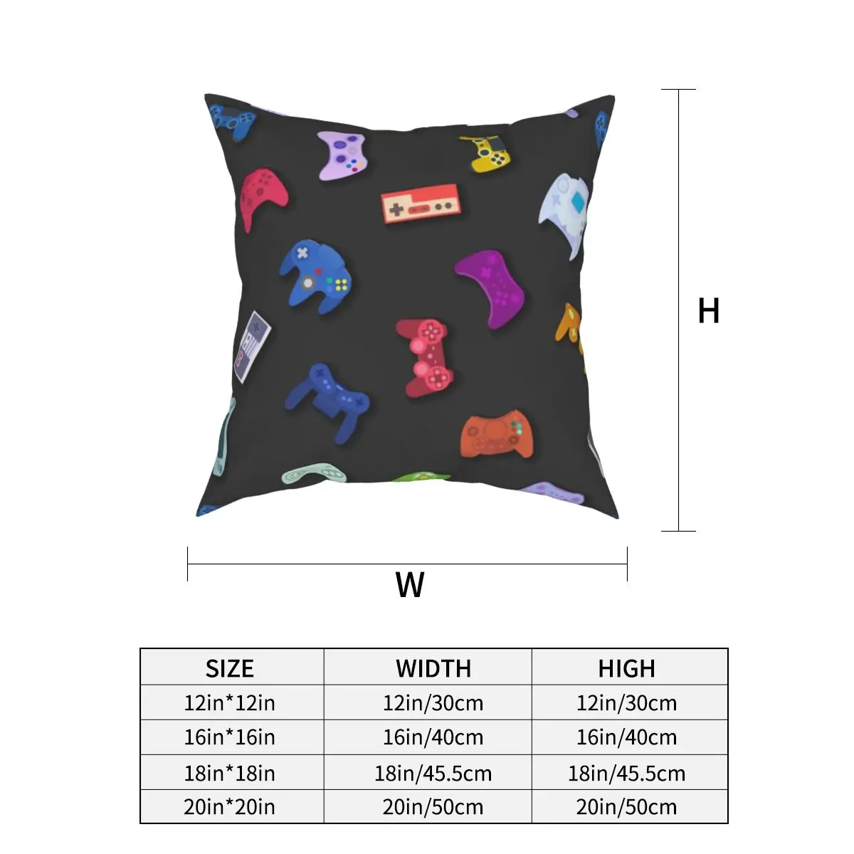 Video Game Controller Pillow Case Gift for Boy Gaming Gamer Console Cushion Cover Decor Throw Pillow Case Cover for Home 18'