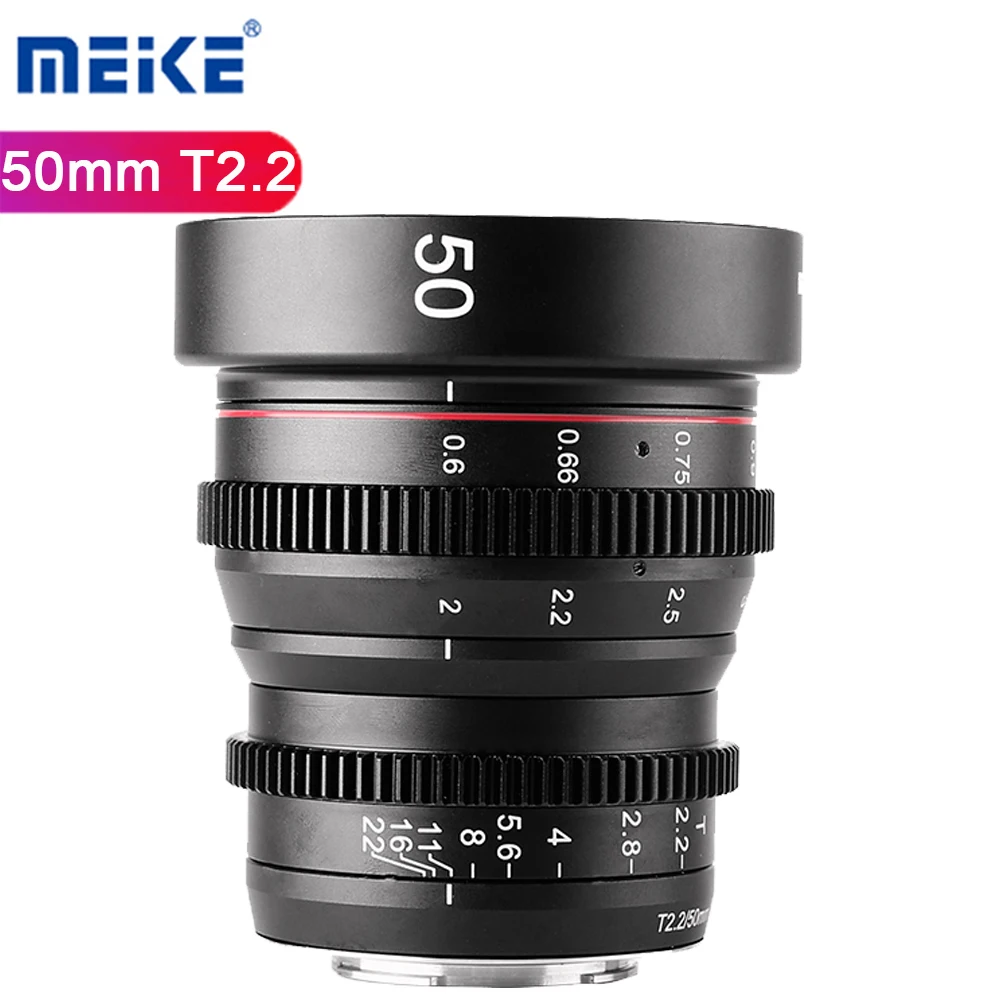 

Meike 50mm T2.2 Cine Lens Large Aperture Manual Focus Prime Cine Lens for Olympus Panasonic M43 Fuji Sony E-Mount BMPCC4K ZCAME2