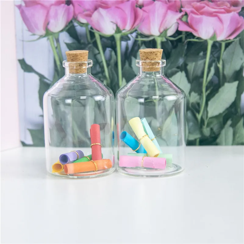 

80ml Transparent Glass Cork Bottles Glass Vials Jars Empty Storage Wishing Bottles Decorative Gift Diy 47*75*12.5mm 12pcs/lot