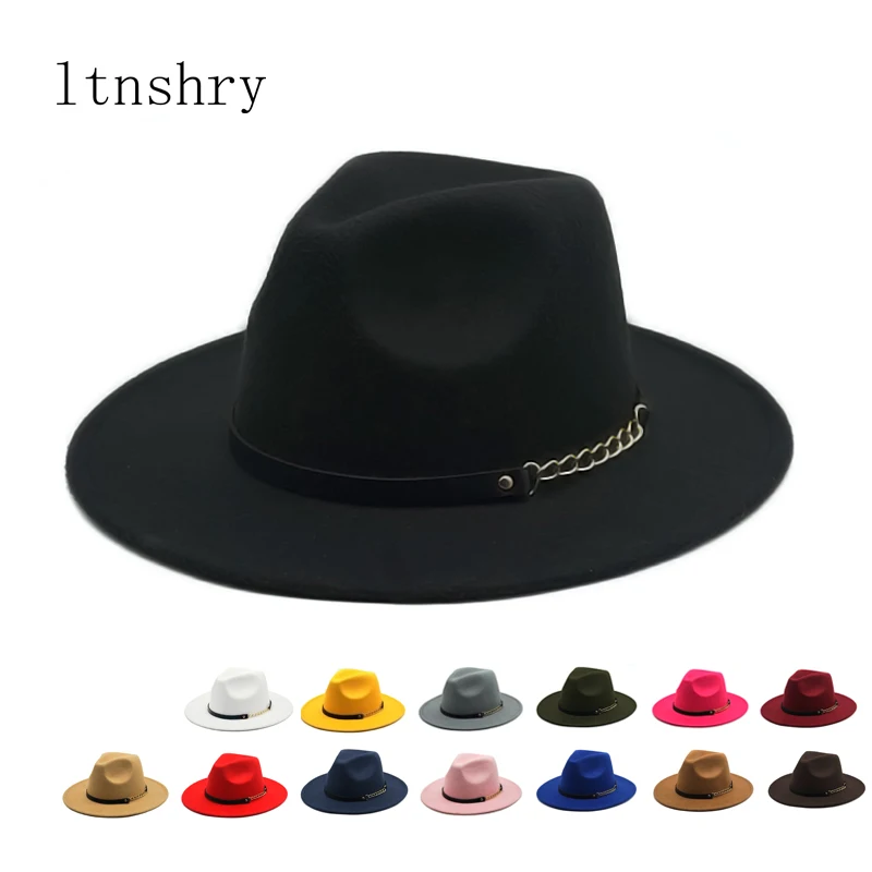 New fashion Winter Autumn Imitation Woolen Women Men Ladies Fedoras Top Jazz Hat European American Round Caps Bowler Hats