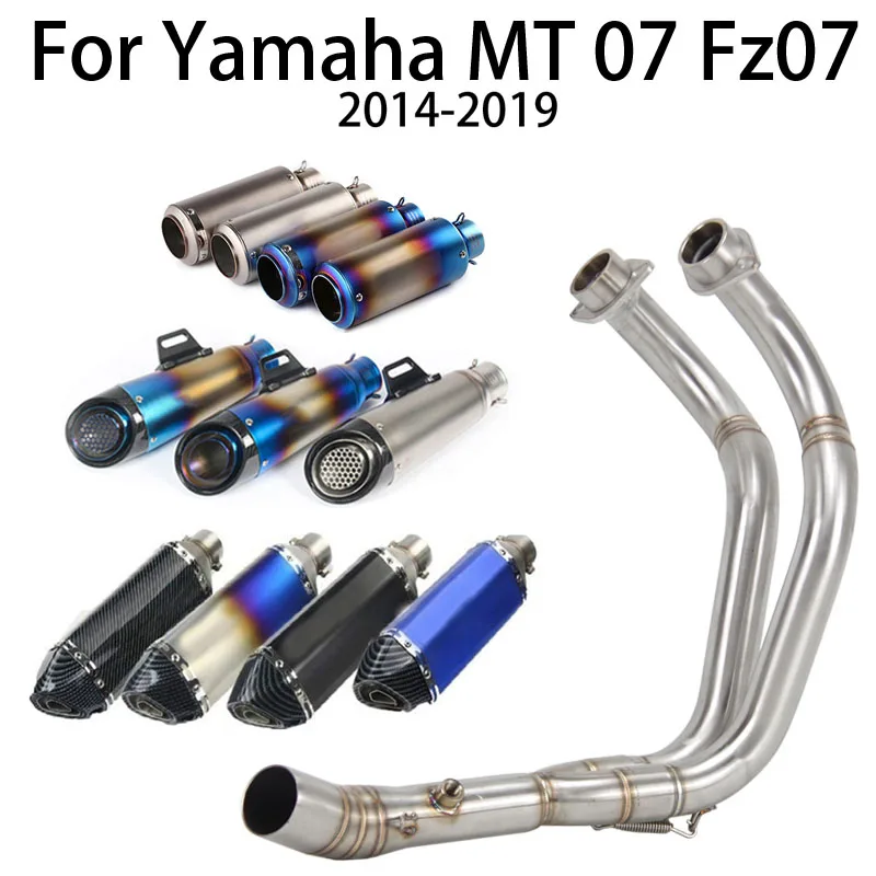 

Modified Full Systems Motorcycle Exhaust Front Link Pipe With DB Killer Escape Moto Racing For YAMAH FZ07 MT07 MT-07 2014-2021