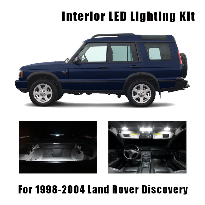 13 Bulbs White Canbus LED Car Light Interior Kit Fit For 1998-2002 2003 2004 Land Rover Discovery Map Dome Trunk License Lamp