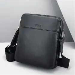 Septwolves Men Genuine Leather Shoulder Bag Crossbody vertical bag soft leather leisure first layer leather male backpack