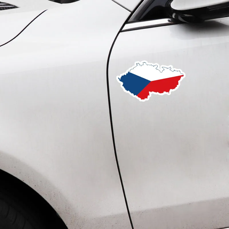 Hot sale Car Sticker Motorcycle Czech Republic Map Flag  Accessories Cover Scratches Waterproof Decal