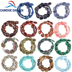 Natural Oval Shape Stone Loose Beads 13X18MM DIY Handmade Spacer Beads Bracelets Necklace For Women Jewellery Making Accessories