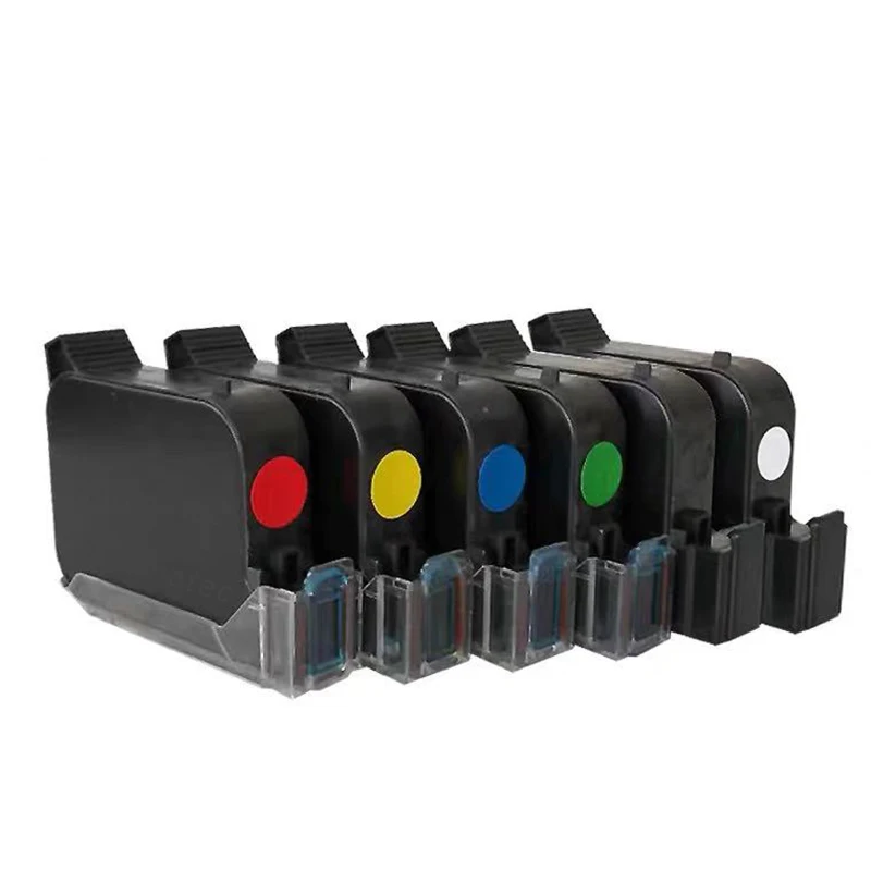 12.7mm Black Red Green Blue Yellow  water based Quick dry ink cartridge for no encrypted handheld inkjet printer