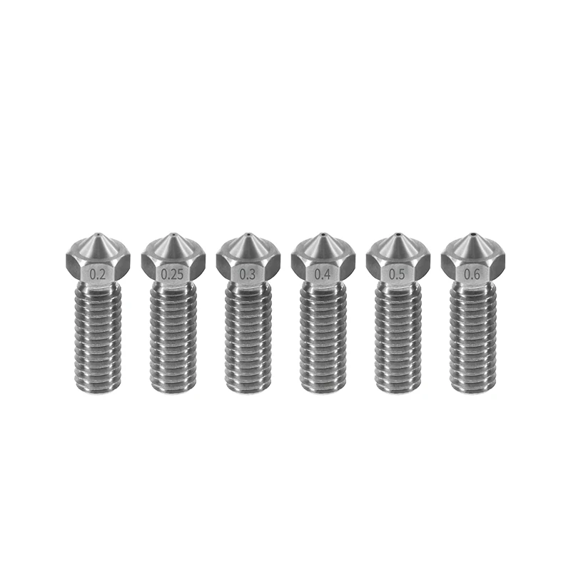 

2pcs/lot All-Metal Volcano Stainless Steel Nozzles For 3D Printer 0.2mm-1.2mm For 1.75mm Lengthen M6 Nozzles for Sidewinder X1