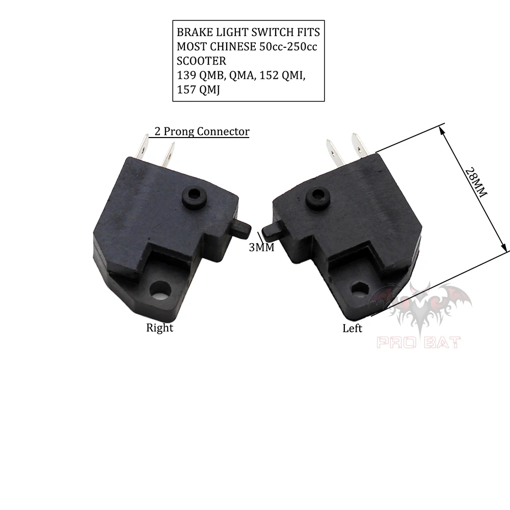 2 Sets Brake Light Switch Right & Left For GY6 150cc 50cc Chinese Scooter Parts Moped ATV Dirt Bikes