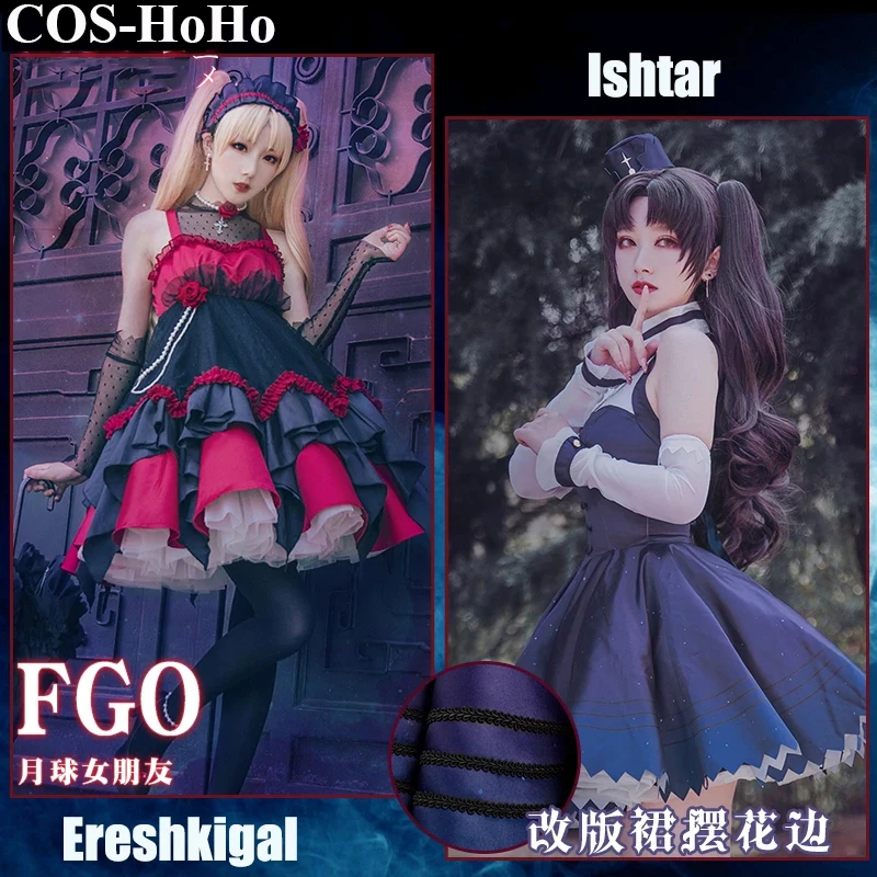 

COS-HoHo Anime Fate/Grand Order FGO Ereshkigal Ishtar Moon Girlfriend Elegant Dress Uniform Cosplay Costume Party Outfit Women