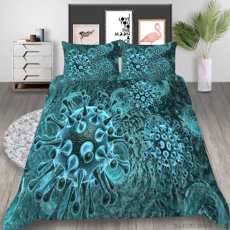 3D Bedding Set Microorganism Duvet Cover Set 2/3 Pcs Highend Polyester Bedclothes King Queen Full Double Bedroom Decor