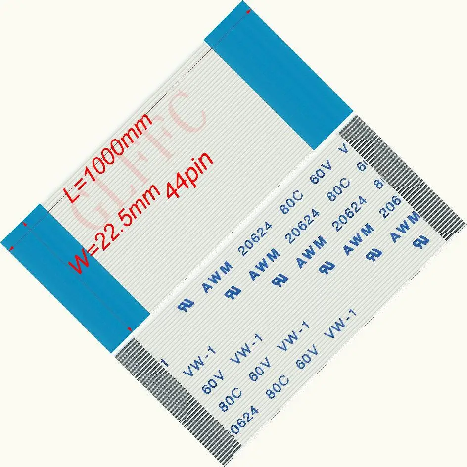 43p 44p 45p 46p 47p 48p 50p 51p 55p 0.5 passo 30mm ~ 2000mm um-tipo cabo liso flexível ffc awm 20624 rohs para o computador de ttl lcd dvd