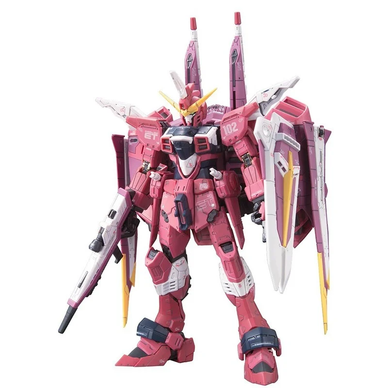 Bandai Gundam ชุดรูป RG 09 1/144 ZGMF-X Justice ของแท้ Gunpla หุ่นยนต์ชุดของเล่นรูปของเล่นเด็ก