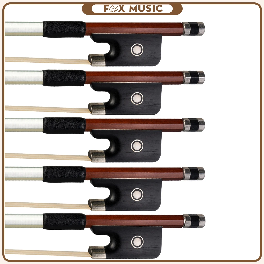 

5pcs/1set 4/4-1/8 Cello Bow Brazilwood Octagonal Stick White Mongolia Horsehair Ebony Frog Parisian Eye Inlay Well Balanced