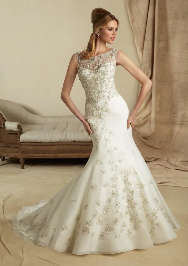 Frete grátis wowbridal lindo requintado sereia queda cintura vestido de noiva com tira borboletas 2019 mãe da noiva vestido