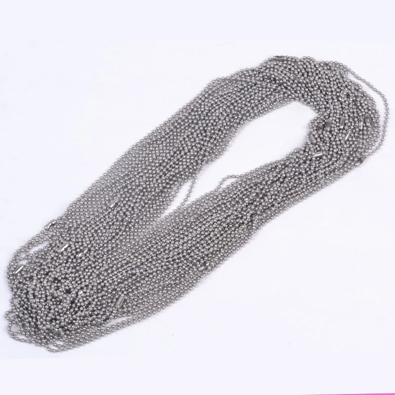 10/20/50/100pcs Wholesale Bulk Men Women Silver Color Stainless Steel Beads Ball Chain Necklace Jewelry 16-36\