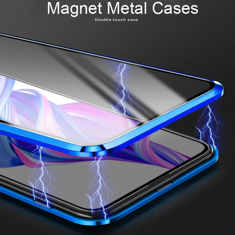 Magnetic Adsorption dual side Case For ASUS ROG 5 ROG5 Phone 5 Metal Frame Clear Tempered Glass Cover For rog5  ROGPHONE 5 Cases