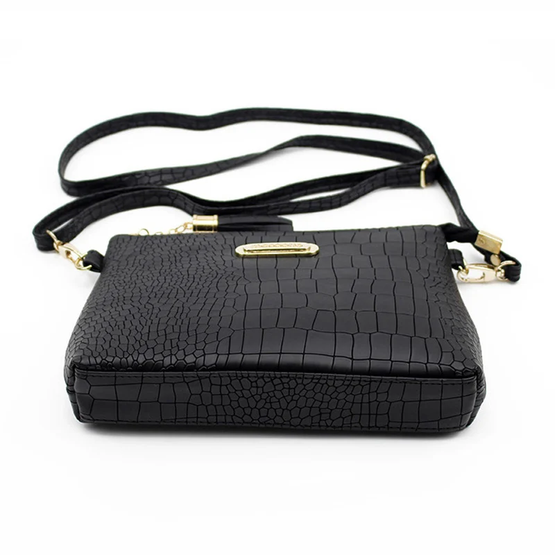 Fashion Alligator Pattern Shoulder Messenger Bags for Women PU Leather Handbag Small Phone Purse Crossbody Pack