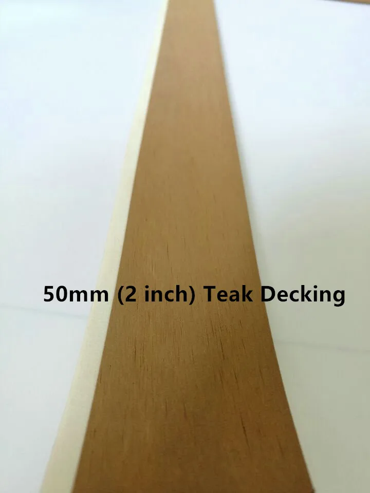 Boat Marine Yacht Synthetic PVC Teak Decking Flooring with White Caulking Stripes 190mm/50mm