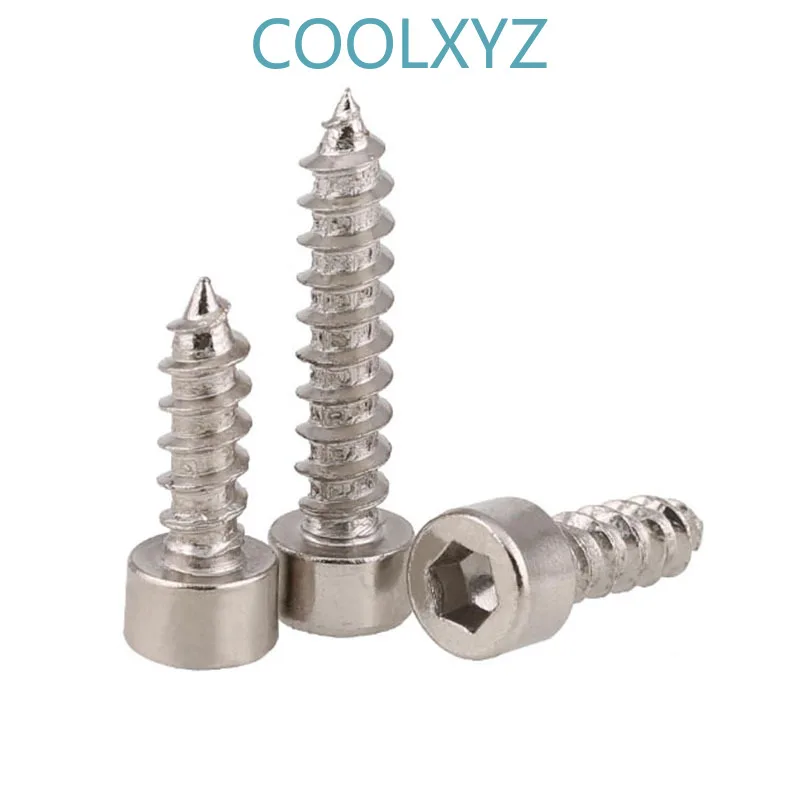 CoolXYZ 8.8 High Strength Hex Socket Head Cap Self Tapping Screws  Hexagon Socket Cheese Head Self-tapping Screws M2M3M3.5 10Pcs