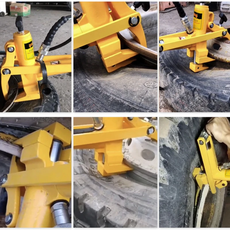 Forklift Tire Pickup Tool Pneumatic Portable Tire Press Pneumatic Hydraulic Stripper Loader Tire Pickup Tool