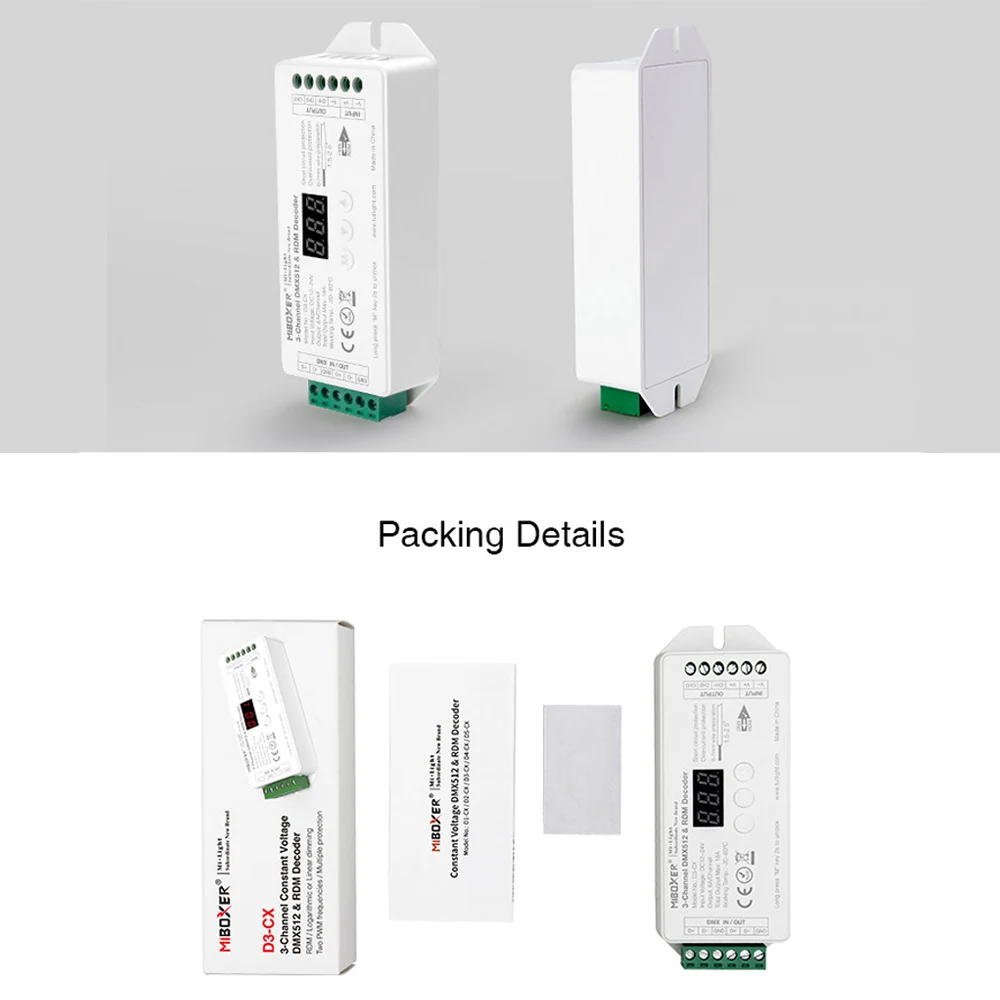 3 CH DMX512 Decoder Support RDM Function CV LED Controller 12V 24V Compatible with Master Remote Control Wifi For RGB Led Strip