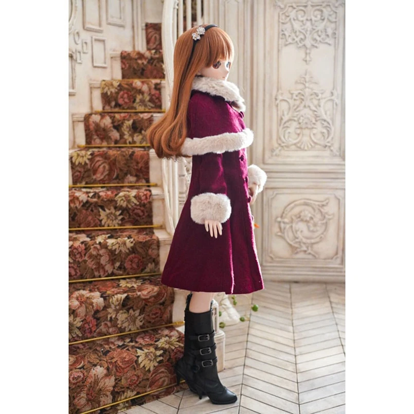Conjuntos de falda de capa roja BJD, ropa, abrigo para niña de 1/4 1/3 y 24 pulgadas de altura, ropa para muñeca MSD SD13 DK DZ AOD DD