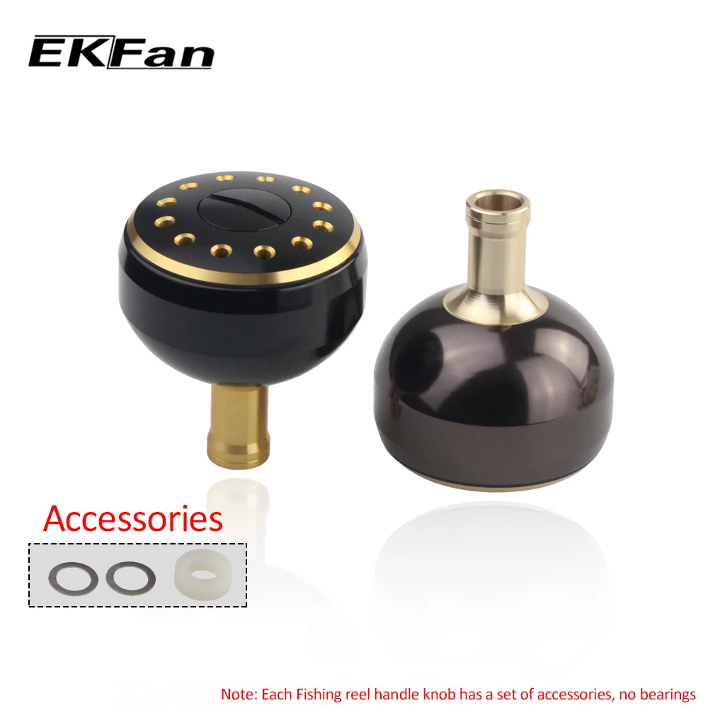 EKFan 1pc diameter 32mm/35mm/38mm Alloy Aluminum Fishing Handle Knob For Bait Casting Spinning Reel Handle parts