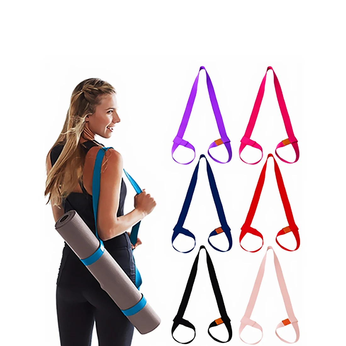 Yoga Mat Strap Adjustable Fitness Bag Carrier Stretch Elastic Straps