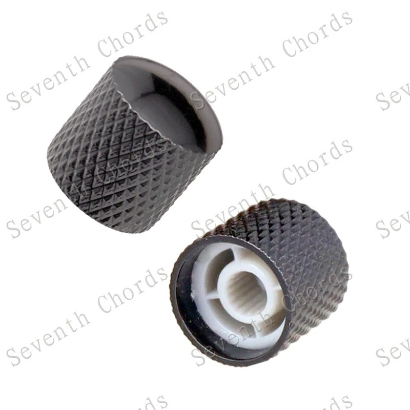 4Pcs Elektrische Gitarre Bass Knopf Pedal Schwarz Silber Metall Potentiometer Hut Gitarre Zubehör Teile Musical Instruments – Detail 11