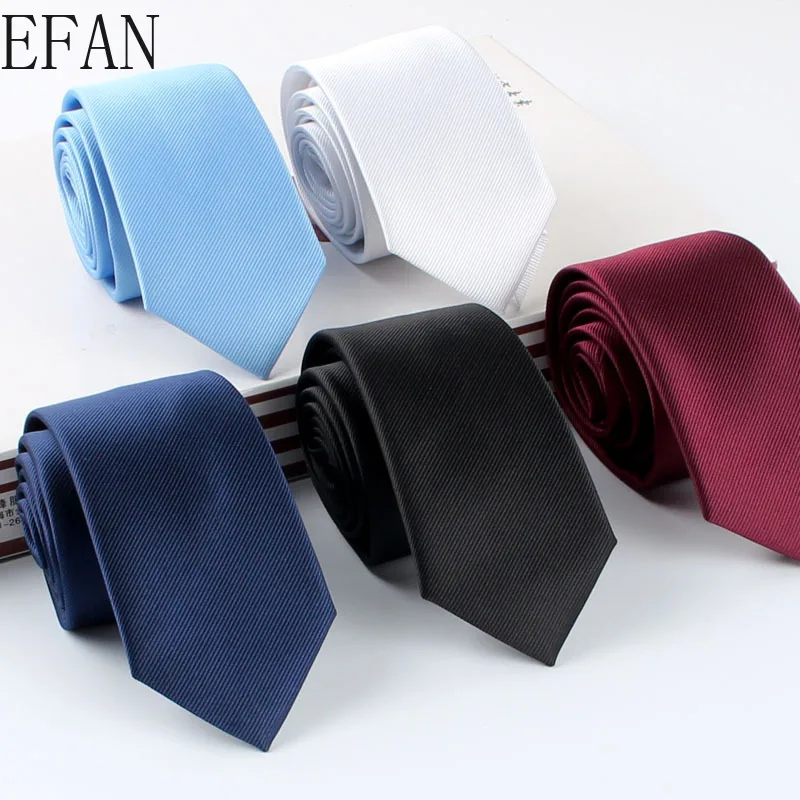 6cm New Korean Version Necktie Silk Tie Handmade Multiple Colour Men\'s Solid Simple Tie Wedding Groom Party Suit Accessories