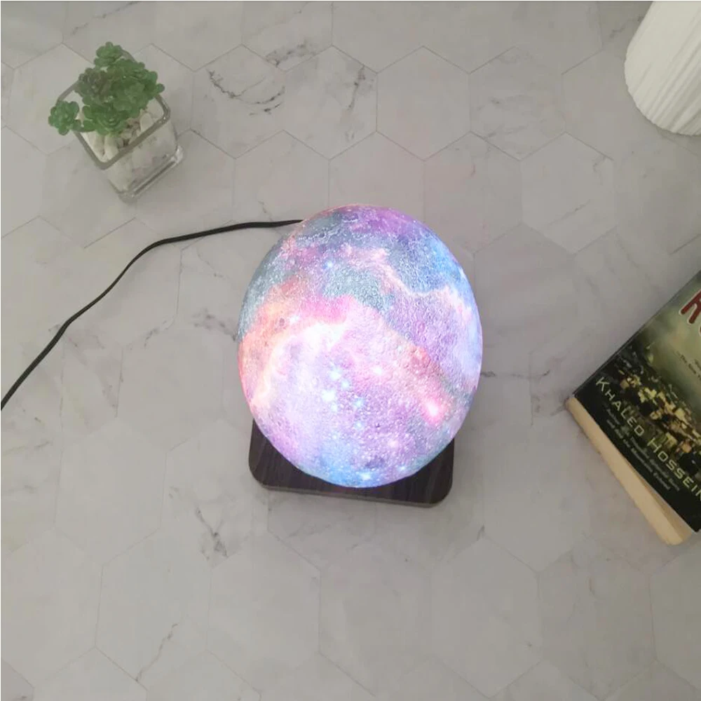 3D Magnetic Levitation Creative LED Night Light Rotating Floating Table Desk Lamp For Home Decoration Holiday DIY Fashion Gift