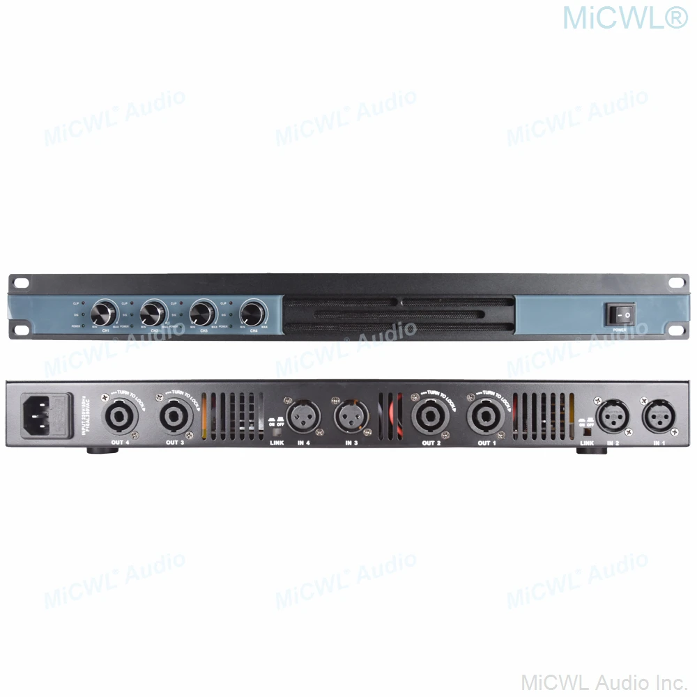 MiCWL 6400W Digital Powe Amplifier Pro 4 Channel 6400 Watt AMP For Stage Studio DJ Karaoke Drive Large 4 Speaker