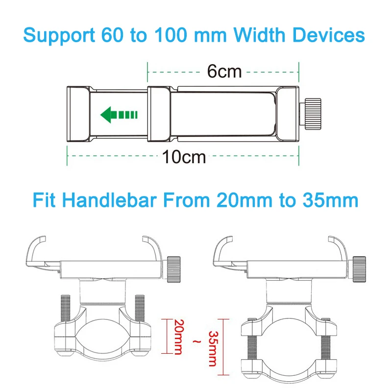 Universal Aluminum Alloy Bike Bicycle Phone Holder Motorcycle Metal Handlebar Phone Stand Mountain Road Bicycle Cell Phone Clip