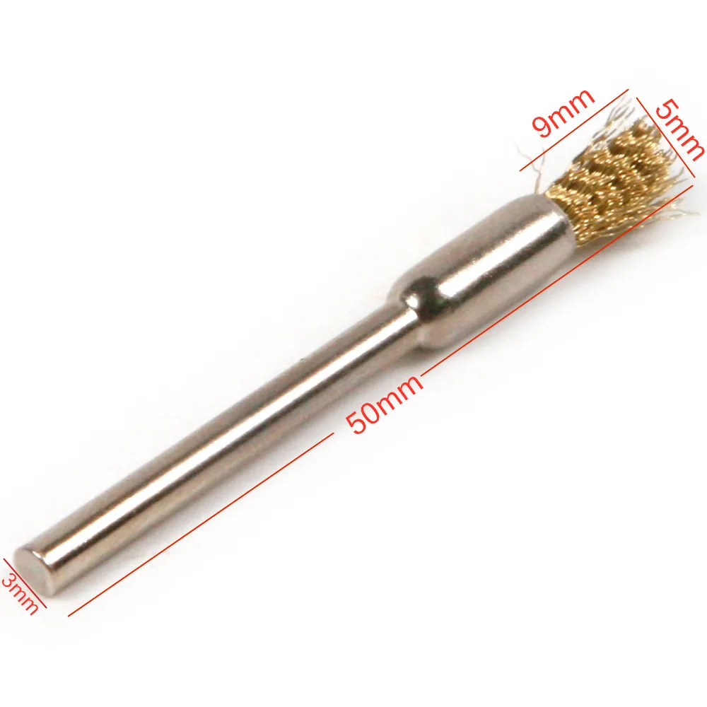 20pcs 3mm Shank Brass Wire Wheel Brush for Metal Rust Removal Polishing Brush for Dremel Rotary Grinder Tool