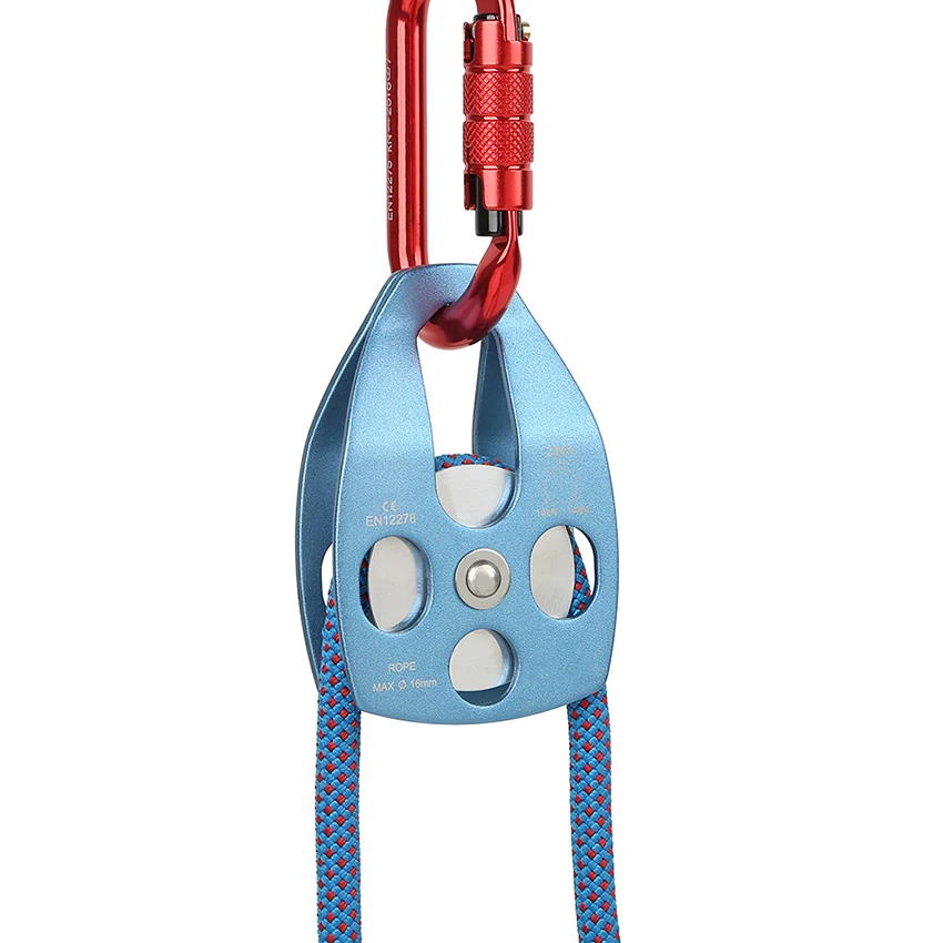 Professional Pulley Gear Mountaineering Rock Climbing Rescue High Altitude Carriage Rescue Pulley Sheave with Swing Plate