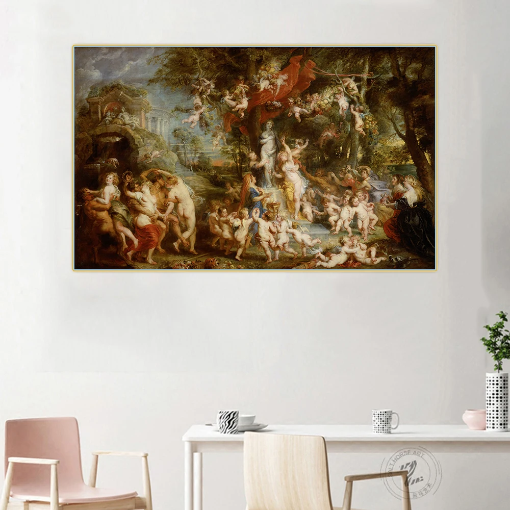 Citon Peter Paul Rubens《The Feast of Venus》Canvas Oil Painting Artwork Poster Picture Wall Decor Home Interior Decoration