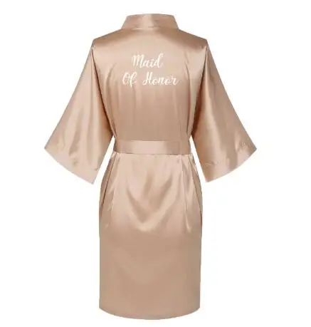 Satin Silk Robes Plus Size Wedding BathRobe Bride Bridesmaid Dress Gown Women Clothing Sleepwear Maid of Honor Rose Gold