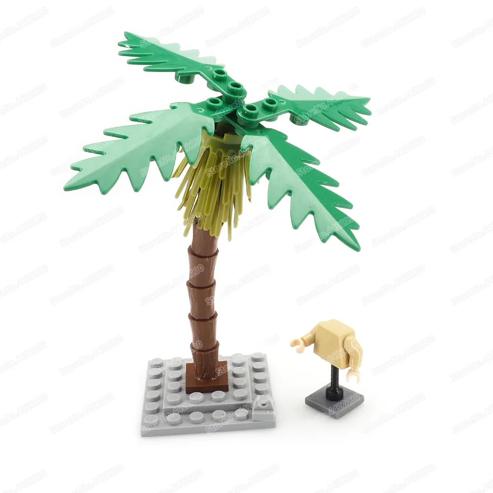 Palm Tree Building Blockmoc Plant Assembly Figures Trees Tropical Forest Scenes Street View Jungle War Model Child Diy Gift Toys