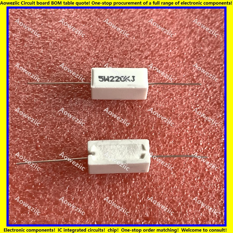 10Pcs RX27-1 SQP Horizontal Cement Resistance 5W220000ohm 5W220KJ 5W220000RJ Ceramic Resistance Precision 5% Power Resistance