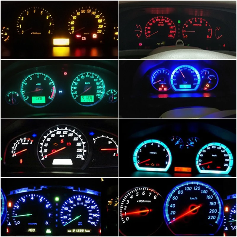 10PCS T4.2 LED Light Dashboard Instrument Bulb lamp 12V Neo Wedge White/Blue/Ice Blue/Red/Yellow/Green For Honda Accord