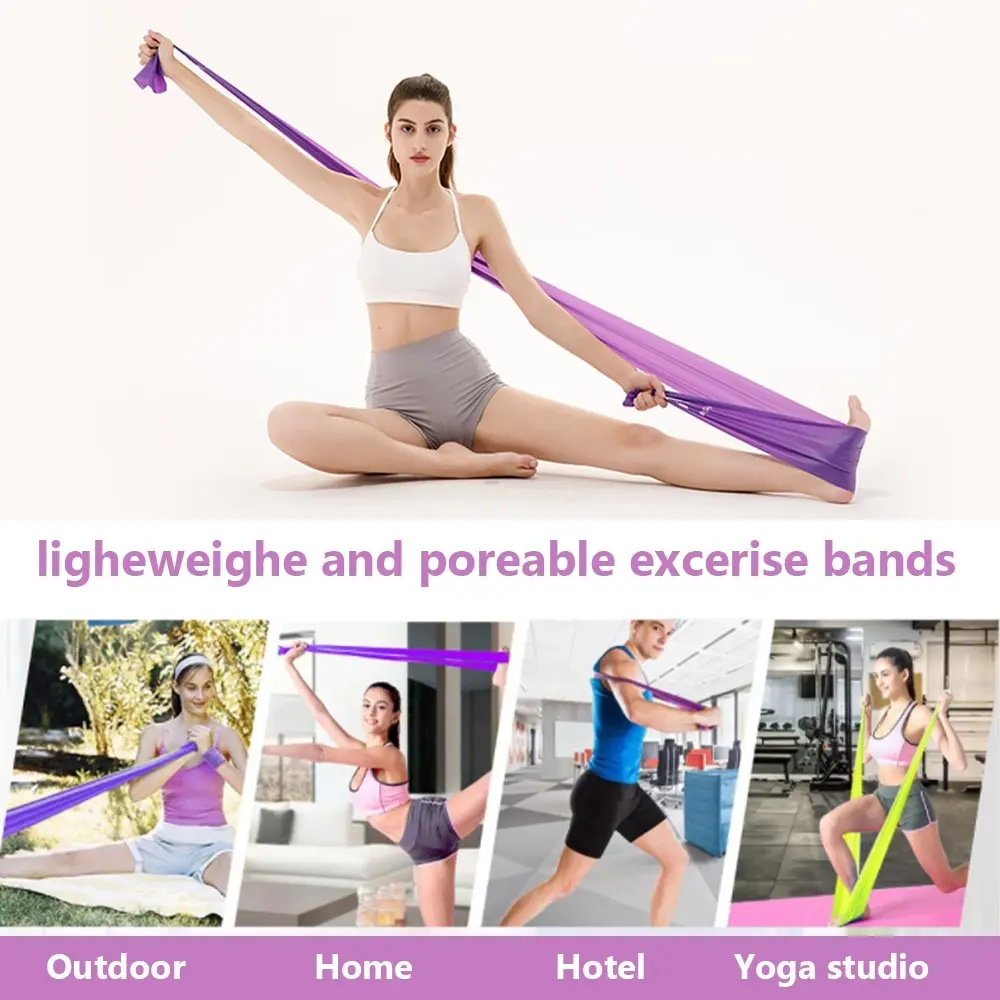 Resistance Bands Rubber Expander Yoga Pilates Stretch Home Gym Exercise Fitness Band Training Elastic Crossfit Workouts Tool