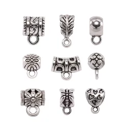 20Pcs/Lot Metal Antique Sliver Pendant Bail Charms Connectors for DIY Necklace Bracelet Jewelry Making Findings Accessories
