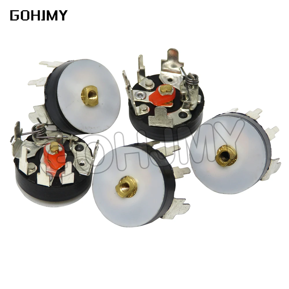 5PCS RV12MM Straight Angle Radio Potentiometer B10K B103 B50K B503 Power Amplifier Volume Potentiometer With Switch 12mm