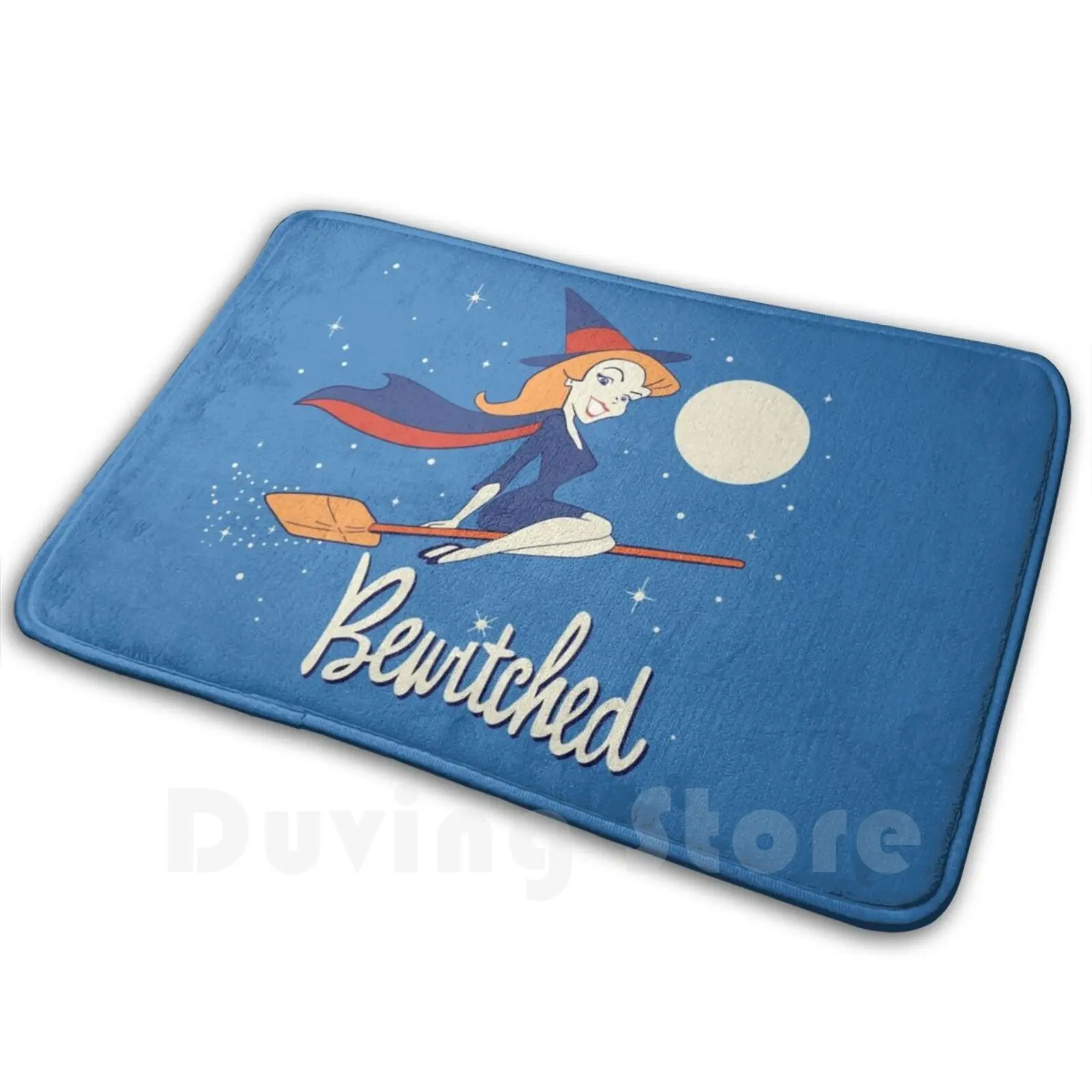 Vintage Bewitched Soft Non-Slip Mat Rug Carpet Cushion Bewitched Bewitch Witch Witches Broom 60s Sixties Flying Broom