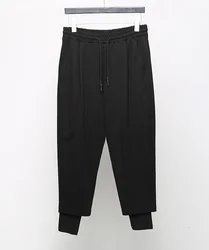 Original loose tapered feet ninja pants 5CM fake two-piece tapered harem pants nine points sports pants