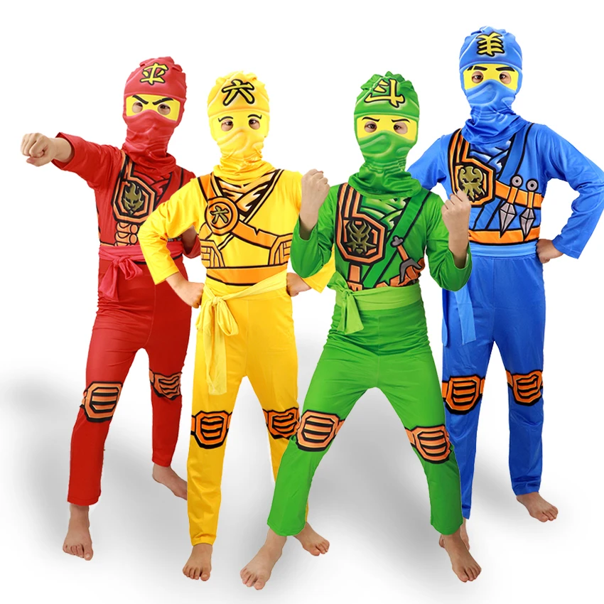 Ninja Costume Kids Superhero Fancy Party Dress Zentai Jumpsuit Carnival Halloween Ninja Cosplay Anime Comic Role Play Suits