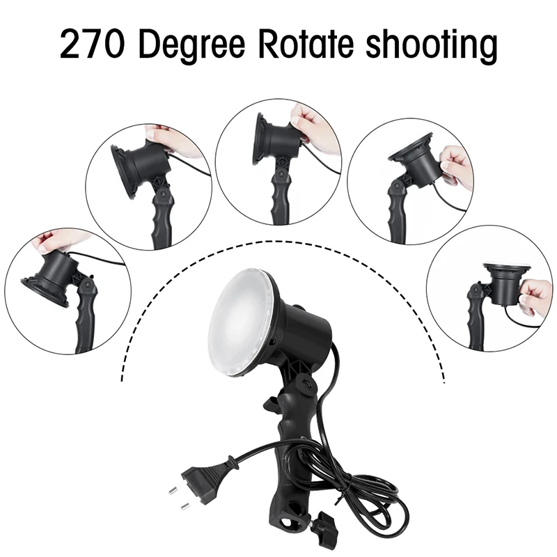2pc LED Lamp Desktop Photography Studio Light Bulb Portrait Soft Box Fill Light With 2pc 37CM Light Stand Tripod Photo YouTube
