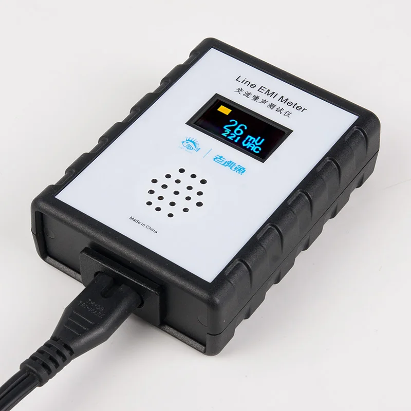 LHY ADUIO OLED Display Mains Noise Tester Instrumento de Medição EMI Fonte de Alimentação AC de Banda Larga Linha Analisador de Ondulação Medidor EMI