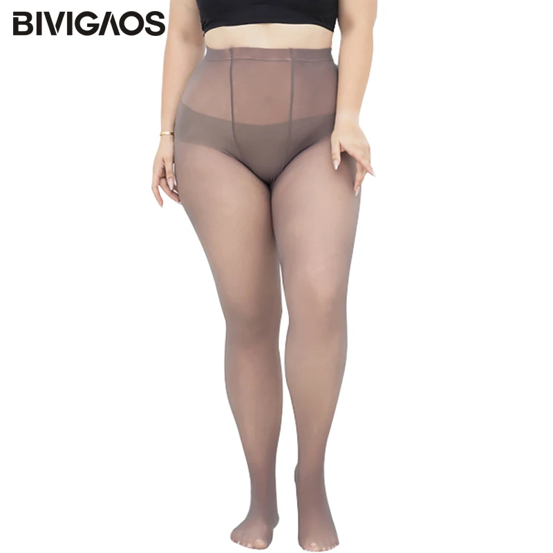 

BIVIGAOS New Large Size Women's Leggings Autumn Winter Fake Transparent Gray Sexy Leggings Women Modis legginsy